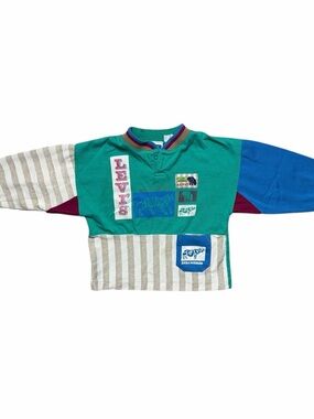 Vintage 90s Kids Levi’s Colorblock Long Sleeve Shirt Endangered Animal Graphic